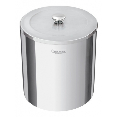 Cesto Tacho Basura Acero Inox Lt Pulido Tapa Tramontina Icbc Mall