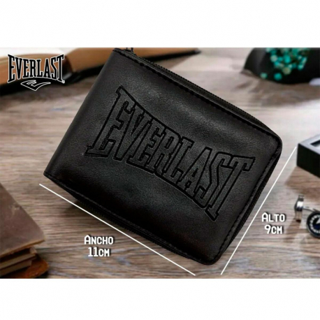 Billetera Con Cierre Everlast Hombre Moda Cuero Pu Urbana Negra