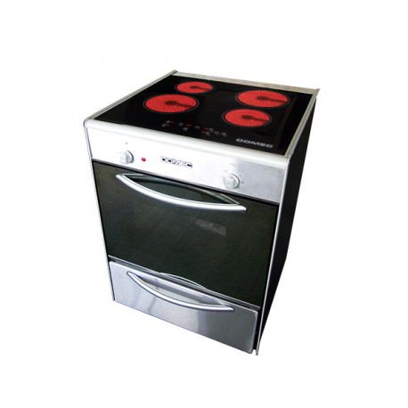 Cocina eléctrica blanca de vitrocerámica con horno grill