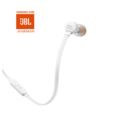 Audífonos in ear JBL Tune T110 con micrófono Blanco