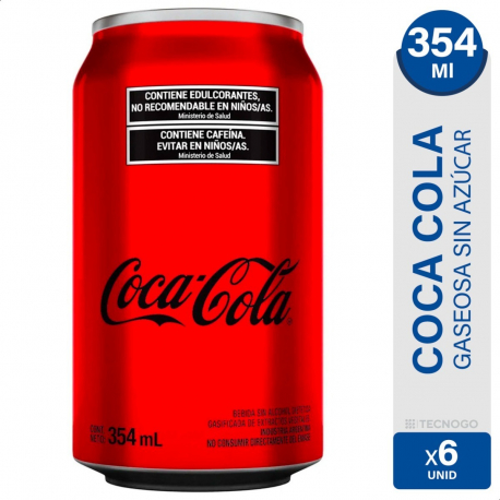 Pack X6 Coca Cola Sin Azucar Lata 354ml - ICBC Mall