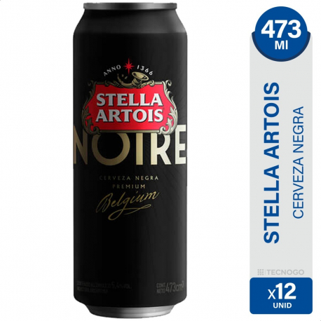 Cerveza negra Premium Stella Artois Noire, 473 cc / 99,88 oz (Pack de