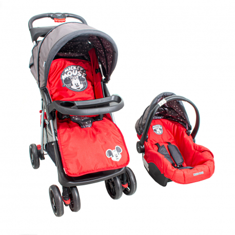 Coche Cuna de Bebe Travel System Disney Rojo Mickey ICBC Mall