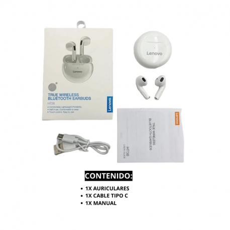 Auriculares inalámbricos Audífonos Bluetooth Lenovo TWS-HT38-Blanco LENOVO