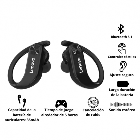 Auriculares Inalámbricos Deportivos Bluetooth Lenovo Lp7