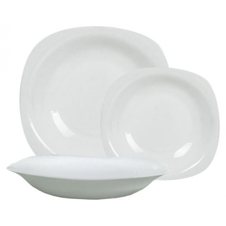 Plato Playo Melamina Cuadrado Blanco X 6 Unidades