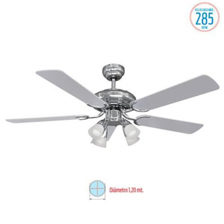 Ventilador de Techo LILIANA VTHM315R 1.20 Madera 80W Con Luz