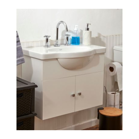 Vanitory de colgar Venecia con mesada de 1 agujero 64 cm
