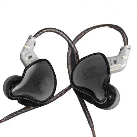 Auriculares Kz In Ear Edc Negro Con Microfono - Cable Fijo