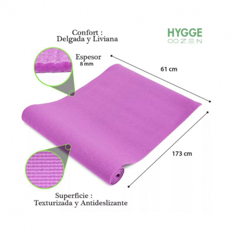 Esterilla de yoga Confort 173 cm x 61 cm x 8 mm