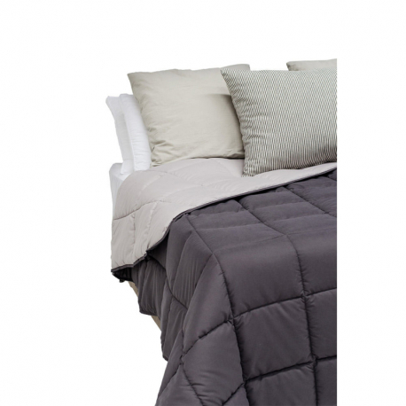 Cobertor de Cama Gris Claro/Gris Oscuro Piero 260 x 280 cm