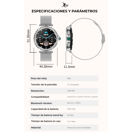 Reloj Inteligente Mujer Xst Roma Smartwatch Llamadas