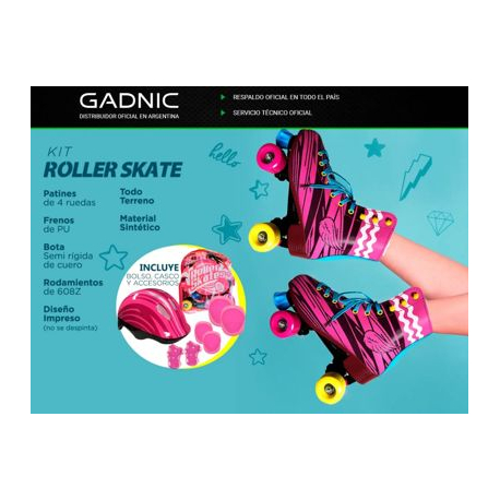 Patines Gadnic Simil Soy Luna Para Niñas 4 Ruedas Frenos PU Transportables