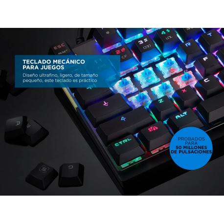 Teclado Gamer Gadnic ZT1000 Mecanico RGB Outemu Blue