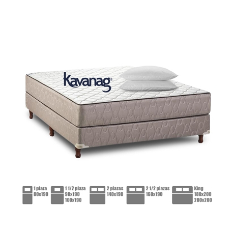Sommier y colchón Kavanag de resortes modelo Astral 90 x 190 más almohada.  - ICBC Mall