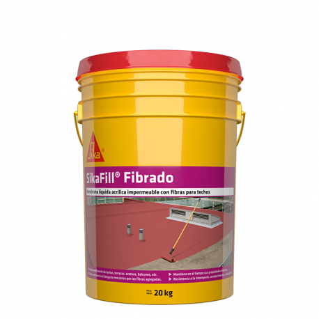 Sikafill fibrado impermeabilizante para techos Rojo 20 kg